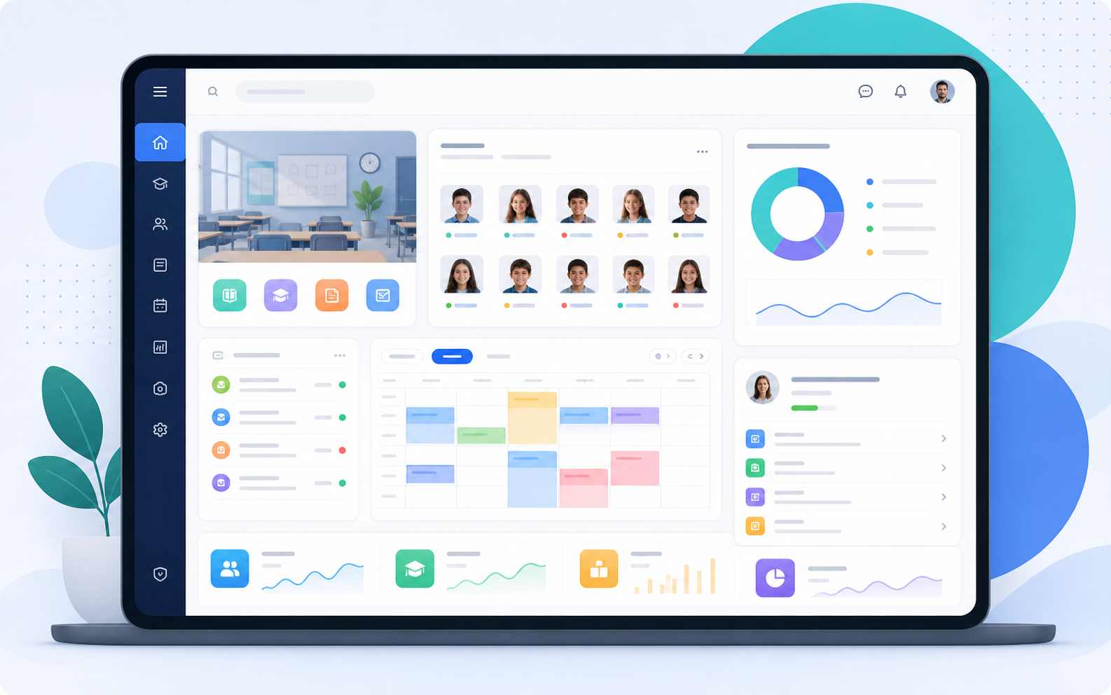 School management system interface illustration