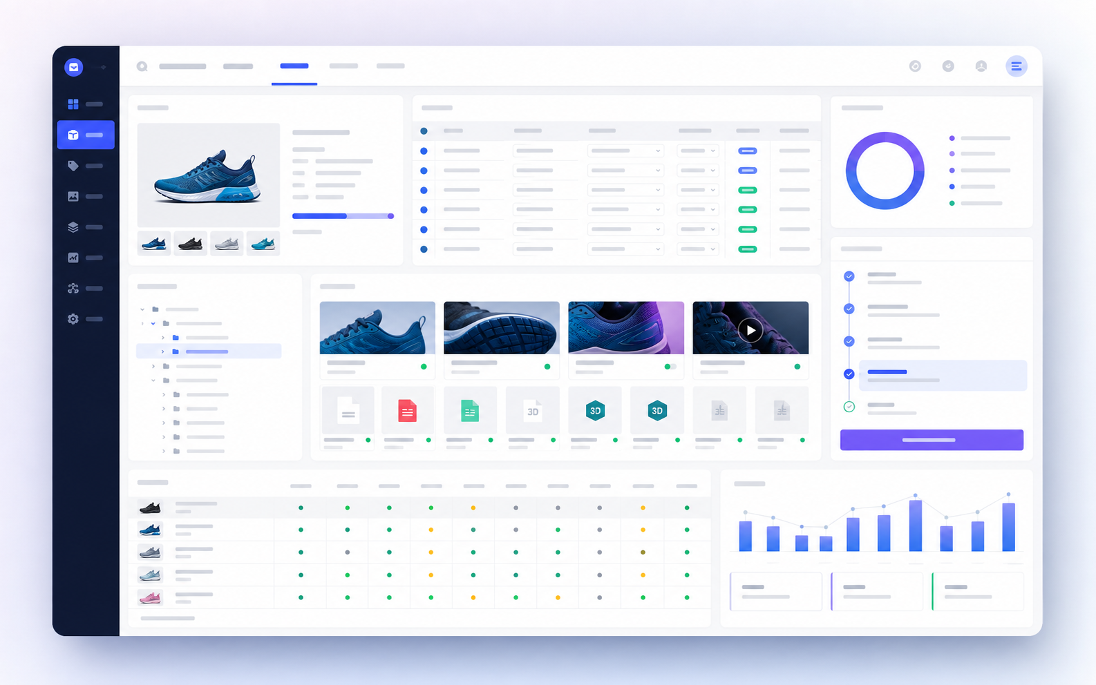 Product information management dashboard illustration